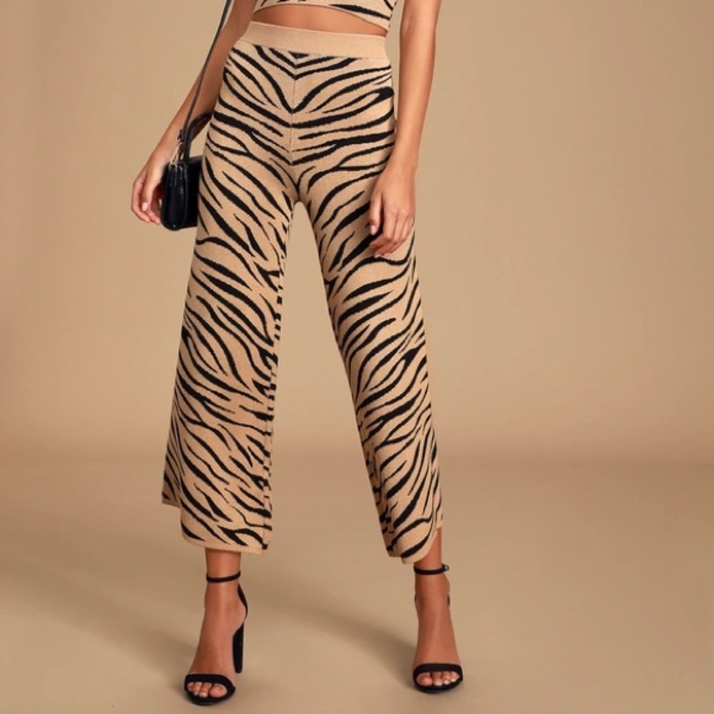 Lulus - tiger print culotte pant